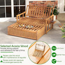 Outdoor Wooden Daybed with 4-Level Backrest and Removable Cushions-White by LJGDeals