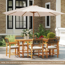 Outdoor Wooden Dining Table with Umbrella Hole and Stable Base by LJGDeals