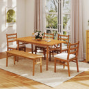 Outdoor Wooden Dining Table with Umbrella Hole and Stable Base by LJGDeals