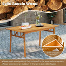 Outdoor Wooden Dining Table with Umbrella Hole and Stable Base by LJGDeals