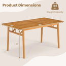 Outdoor Wooden Dining Table with Umbrella Hole and Stable Base by LJGDeals