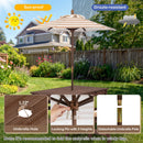 Outdoor Wooden Kids Picnic Table with Removable Umbrella and Cushions