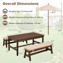 Outdoor Wooden Kids Picnic Table with Removable Umbrella and Cushions by LJGDeals