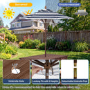 Outdoor Wooden Kids Picnic Table with Removable Umbrella and Cushions
