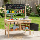Outdoor Wooden Mud Kitchen for Kids with Sink and Stoves