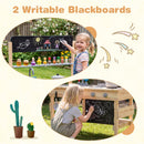 Outdoor Wooden Mud Kitchen for Kids with Sink and Stoves