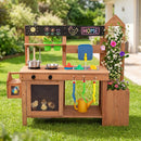 Outdoor Wooden Mud Kitchen with Planter Box and Sink by LJGDeals
