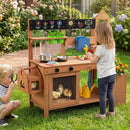 Outdoor Wooden Mud Kitchen with Planter Box and Sink by LJGDeals