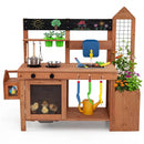 Outdoor Wooden Mud Kitchen with Planter Box and Sink by LJGDeals