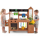 Outdoor Wooden Mud Kitchen with Planter Box and Sink by LJGDeals