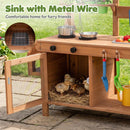 Outdoor Wooden Mud Kitchen with Planter Box and Sink by LJGDeals
