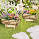 Outdoor Wooden Planter with Legs for Flower Herb Vegetable Fruit by LJGDeals