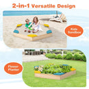 Outdoor Solid Wood Sandbox with 6 Built-in Fan-shaped Seats by LJGDeals