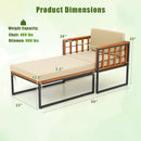 Patio Acacia Wood Armchair with Long Ottoman and Seat Back Cushions by LJGDeals