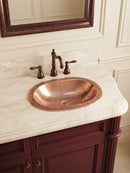 Silver Oval Brass Sink - Engraved Bathroom Sink