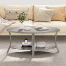 Oval Coffee Table 2-Tier Center Table with Storage Shelf-Gray by LJGDeals