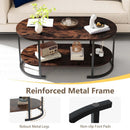 Oval Coffee Table 2-Tier Wooden Accent Table with Spacious Tabletop and Open Storage Shelf by LJGDeals