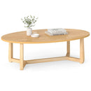 Oval Coffee Table 46 Inches Wooden Accent Table with Thickened Top by LJGDeals