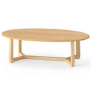 Oval Coffee Table 46 Inches Wooden Accent Table with Thickened Top by DirectDeals