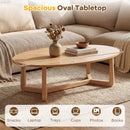 Oval Coffee Table 46 Inches Wooden Accent Table with Thickened Top by DirectDeals