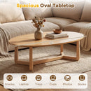 Oval Coffee Table 46 Inches Wooden Accent Table with Thickened Top by LJGDeals