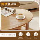 Oval Coffee Table 46 Inches Wooden Accent Table with Thickened Top by LJGDeals