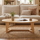 Oval Coffee Table 46 Inches Wooden Accent Table with Thickened Top by LJGDeals