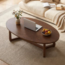 Oval Coffee Table 46 Inches Wooden Accent Table with Thickened Top by LJGDeals