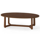 Oval Coffee Table 46 Inches Wooden Accent Table with Thickened Top by LJGDeals