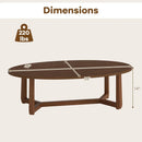 Oval Coffee Table 46 Inches Wooden Accent Table with Thickened Top by LJGDeals