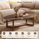 Oval Coffee Table 46 Inches Wooden Accent Table with Thickened Top by LJGDeals