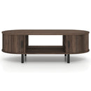 Oval Coffee Table 47.5inch Wooden Center Table with Storage by LJGDeals