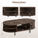 Oval Coffee Table 47.5inch Wooden Center Table with Storage by DirectDeals
