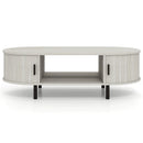 Oval Coffee Table 47.5inch Wooden Center Table with Storage by DirectDeals