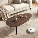 Oval Coffee Table Mid Century Center Table with Sturdy Metal Construction by LJGDeals