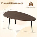Oval Coffee Table Mid Century Center Table with Sturdy Metal Construction by DirectDeals