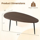 Oval Coffee Table Mid Century Center Table with Sturdy Metal Construction by LJGDeals