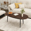 Oval Coffee Table Mid Century Center Table with Sturdy Metal Construction by LJGDeals