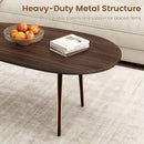 Oval Coffee Table Mid Century Center Table with Sturdy Metal Construction by DirectDeals