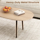 Oval Coffee Table Mid Century Center Table with Sturdy Metal Construction by LJGDeals