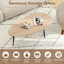 Oval Coffee Table Mid Century Center Table with Sturdy Metal Construction by DirectDeals