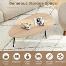Oval Coffee Table Mid Century Center Table with Sturdy Metal Construction by LJGDeals