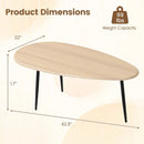 Oval Coffee Table Mid Century Center Table with Sturdy Metal Construction by LJGDeals