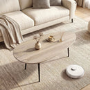 Oval Coffee Table Mid Century Center Table with Sturdy Metal Construction by LJGDeals