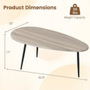 Oval Coffee Table Mid Century Center Table with Sturdy Metal Construction by LJGDeals