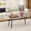 Oval Coffee Table Mid Century Center Table with Sturdy Metal Construction by LJGDeals