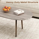 Oval Coffee Table Mid Century Center Table with Sturdy Metal Construction by LJGDeals