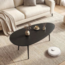 Oval Coffee Table Mid Century Center Table with Sturdy Metal Construction by LJGDeals