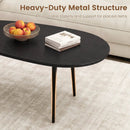 Oval Coffee Table Mid Century Center Table with Sturdy Metal Construction by DirectDeals