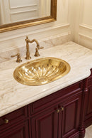 Unlacquered Brass Sink - Oval Drop-in Bathroom Sink